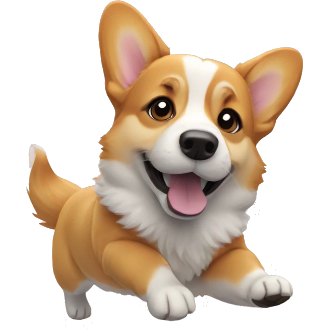 Corgi clinging to the sky emoji