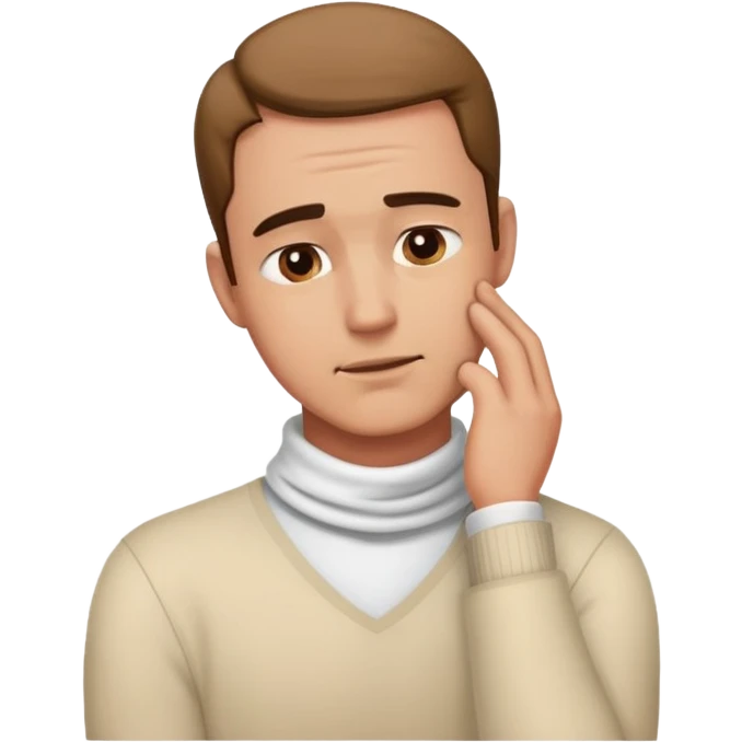 Guy with hands on neck  emoji