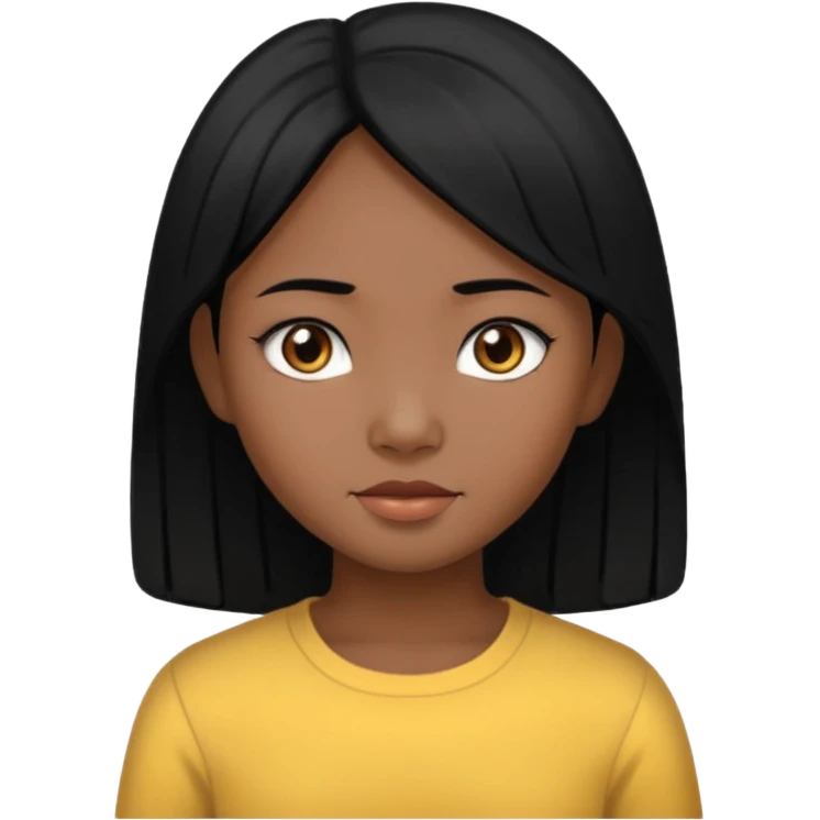Burmese girl with black hair emoji