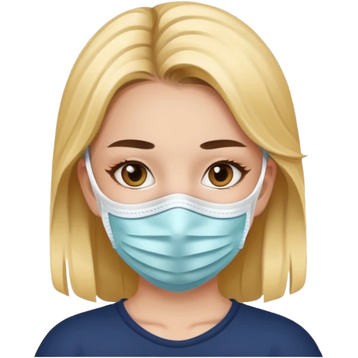girl with a face mask on emoji