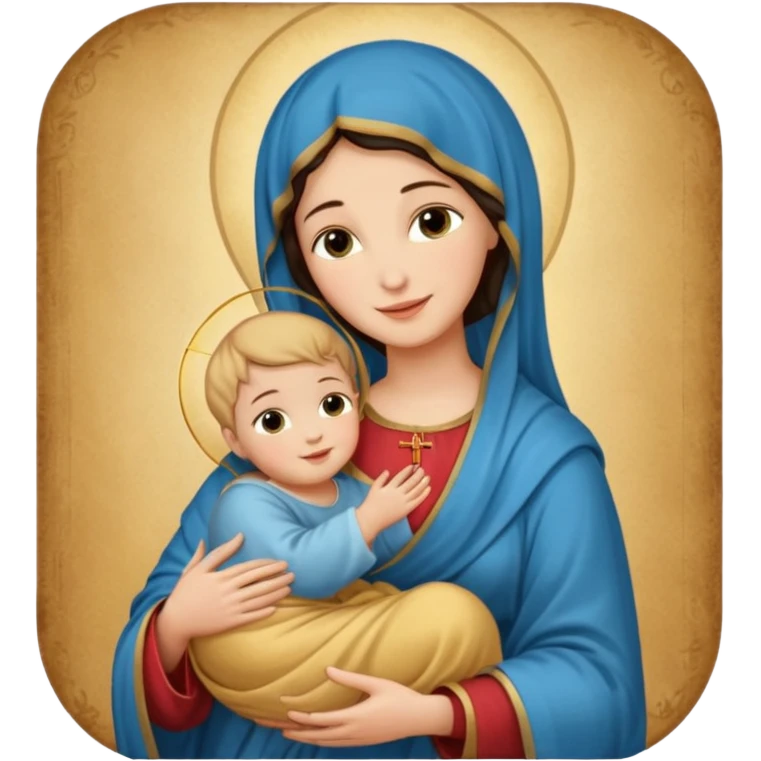 Image of the Mother of God in a frame emoji
