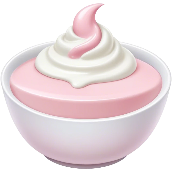 soft pink yogurt with white bowl  emoji