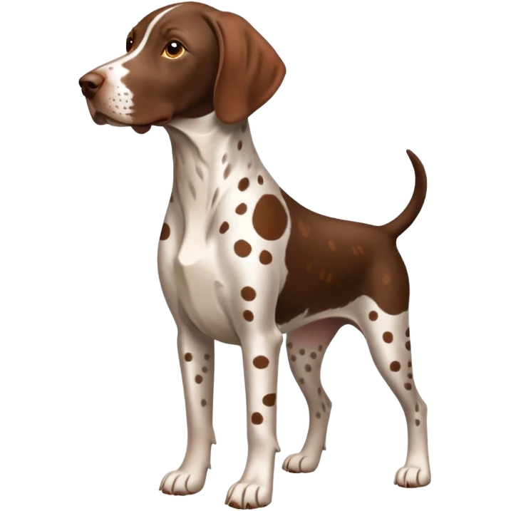 white and orange spotted german short haired pointer no tail emoji