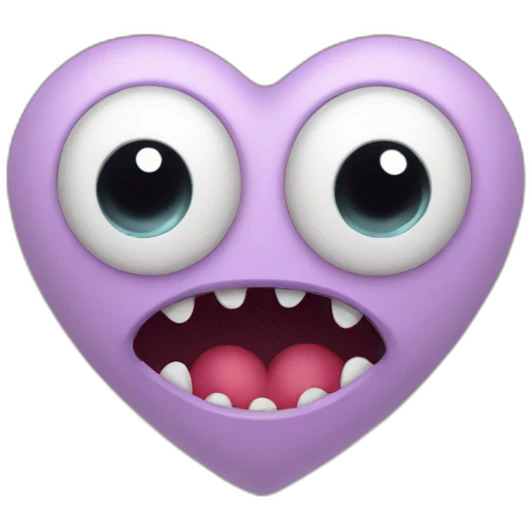 a monster in the form of a heart with eyes emoji