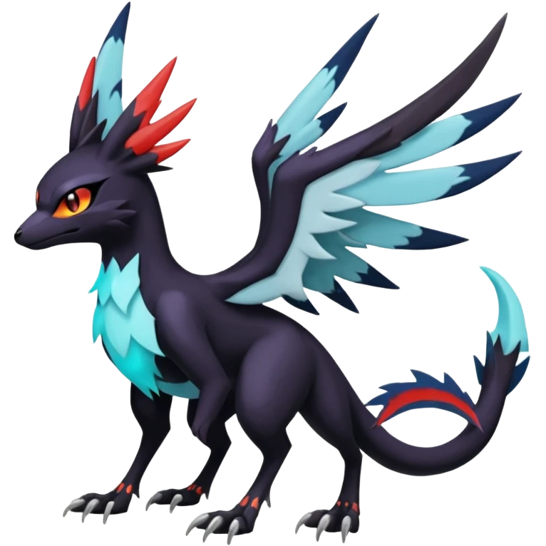 Spooky Nargacuga-Latias-Umbreon-Noibat-Noivern-Silvally-Pokémon-Fakémon-fusion (full body) emoji