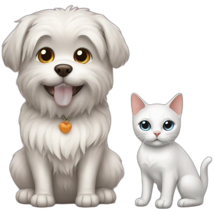 A cat and dog emoji