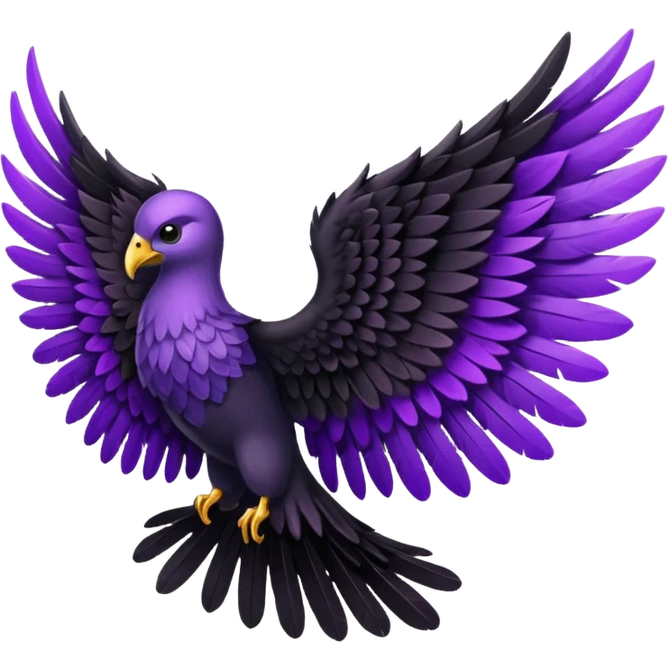 Black  and purple wings emoji