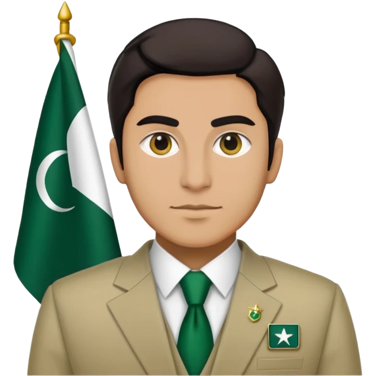 Pakistani diplomat in formal attire with Pakistan flag pin on lapel emoji