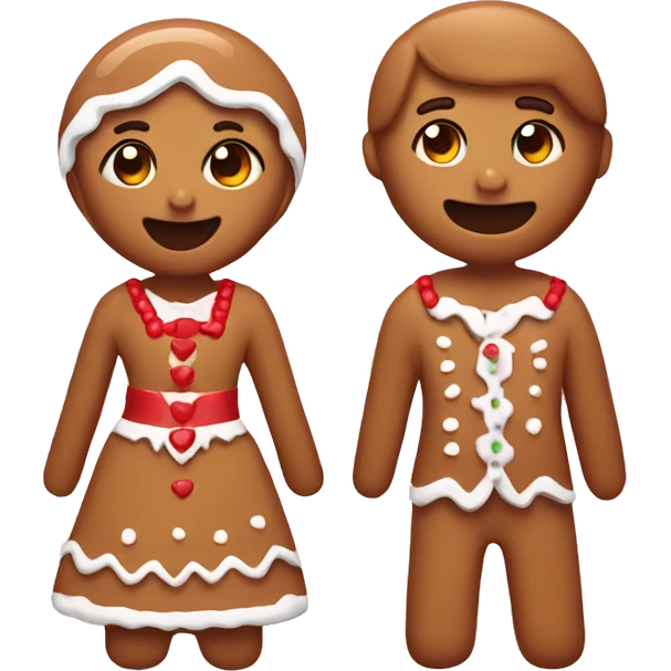 Cute gingerbread couple emoji