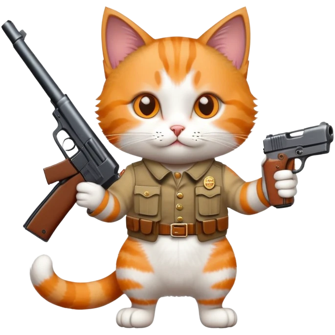 Cat holding gun  emoji
