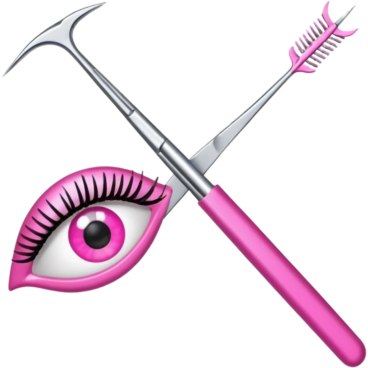 Pinzas de lashista rosadas con aspecto de emoji de apple emoji