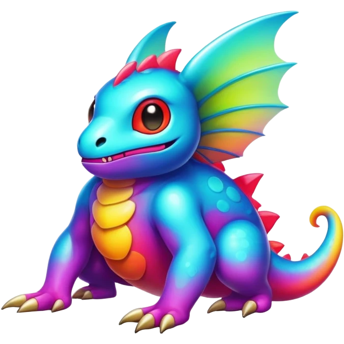 Randomly-colored vibrant colorful Fakémon-creature emoji