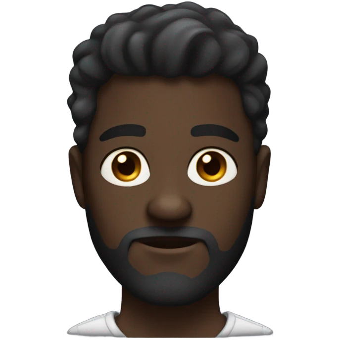 Handsome deep dark skin man with beard and fade emoji