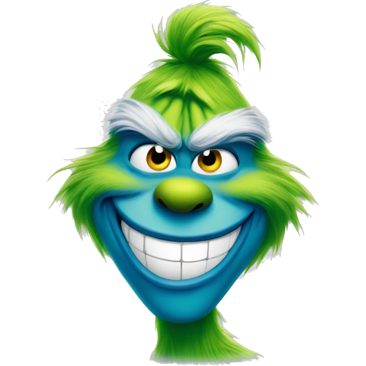 blue smiling grinch emoji