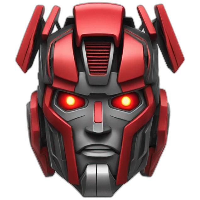Transformer red face emoji