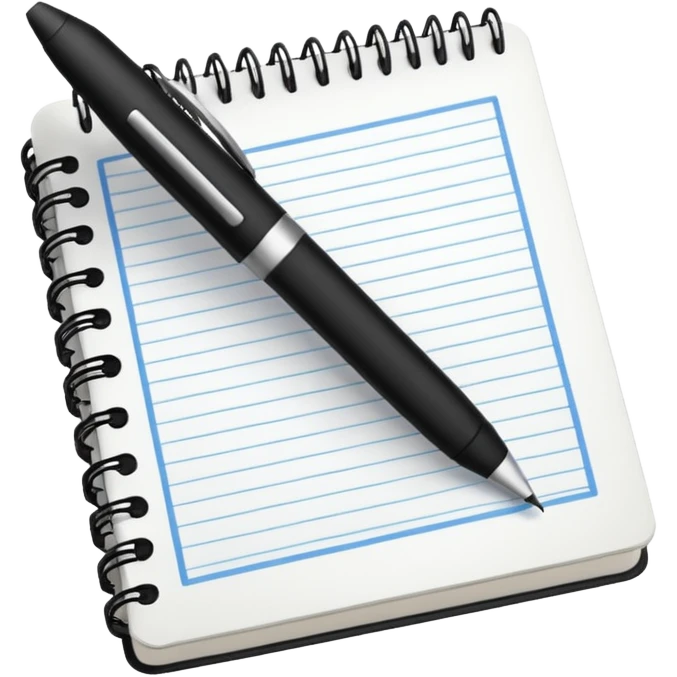 notebook with checkmarks and pen emoji