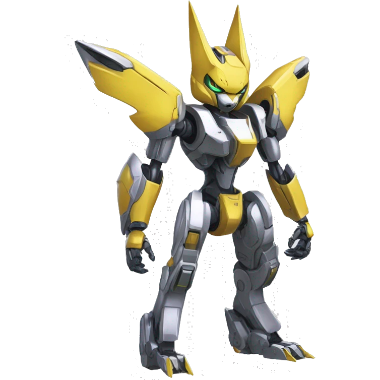 Futuristic mechanical Medabot-Renamon-Jolteon-Eevee-mecha full body emoji