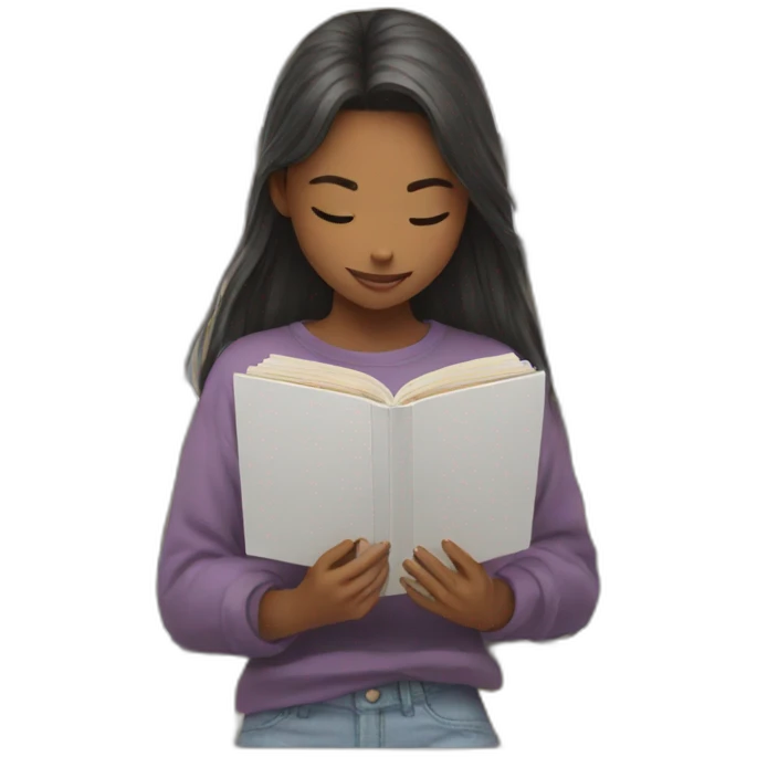 A girl reading a manga emoji