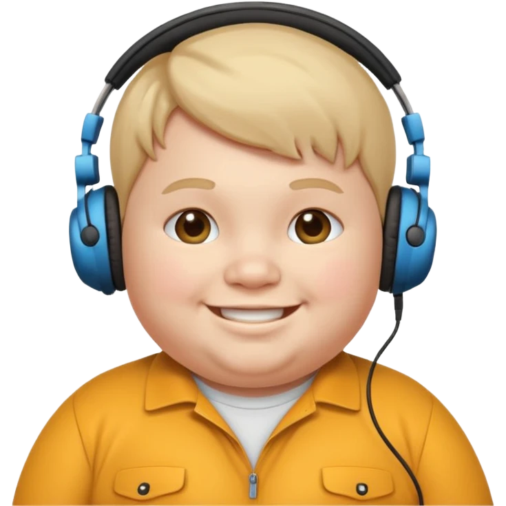 fat kid with headphones emoji