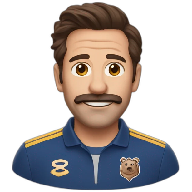 Ted lasso head brown hair emoji