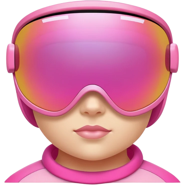 sporty pink shield visor sunglasses with thick ergonomic frame, chunky padded design, massive build, one-piece gradient lens emoji