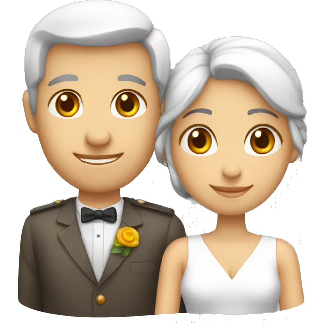 Casal com um coração branco  emoji