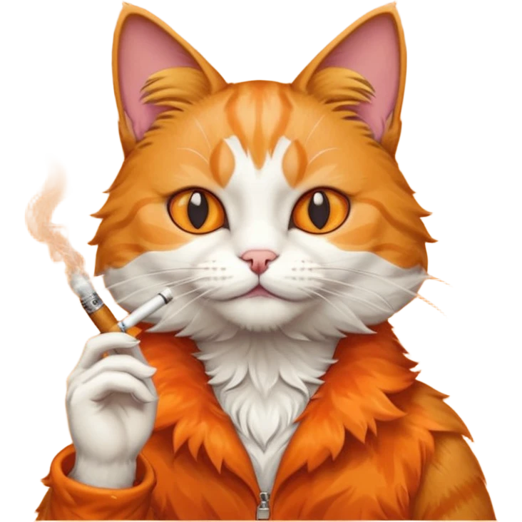 Cat smoking a joint emoji