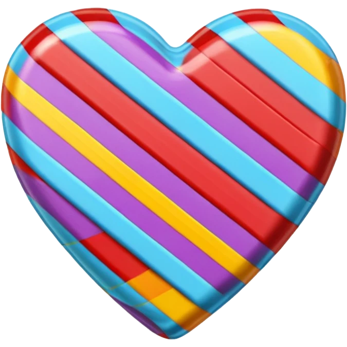 heart wrapped candy sweet colourful stripes emoji