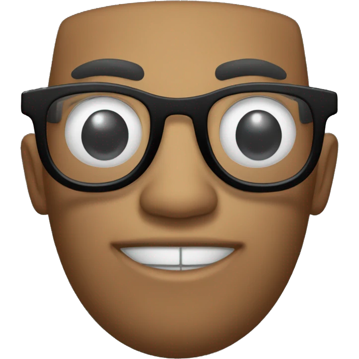 Un emoji con lentes negros y que se este señalando emoji