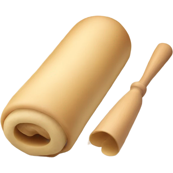 Dough being rolled by a rolling pin emoji
