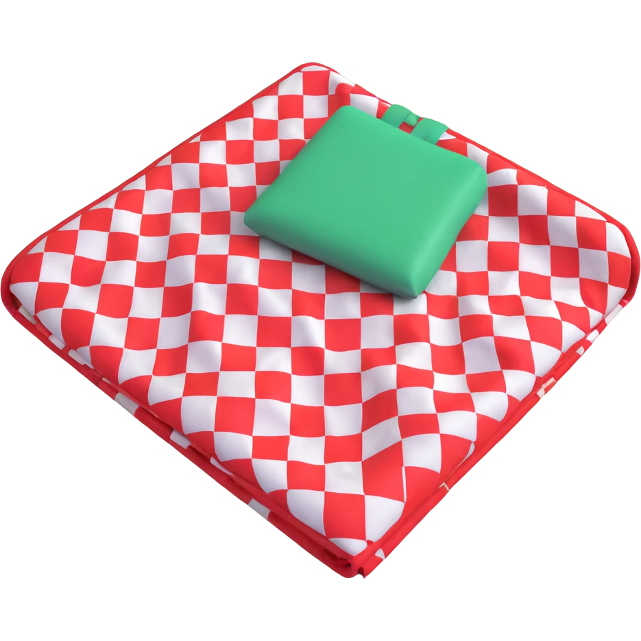 picnic with red and white checkered blanket emoji