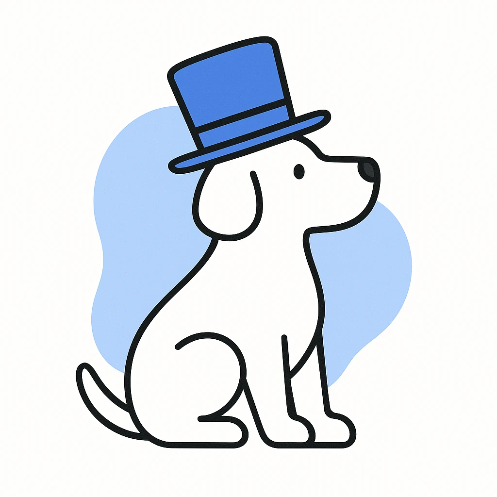 dog with tophat emoji
