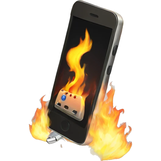 phone on fire emoji