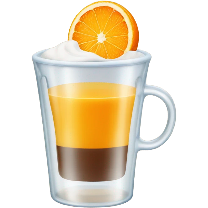 one coffee with orange juice in a glass cup emoji