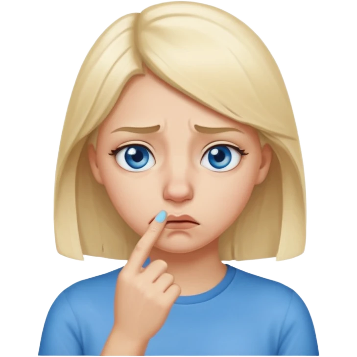 white blonde girl holding her nose because something stinks  emoji