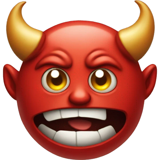 The world revolving around a devil emoji