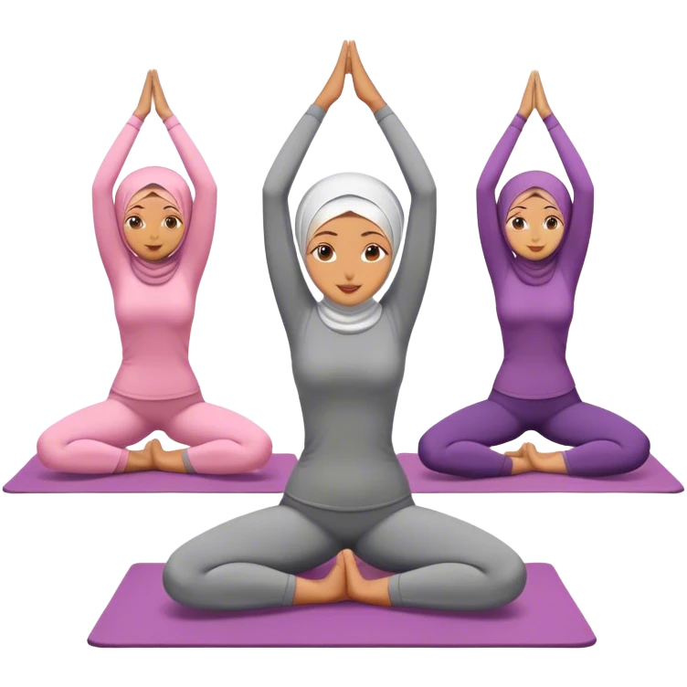Hijabi women doing yoga  emoji