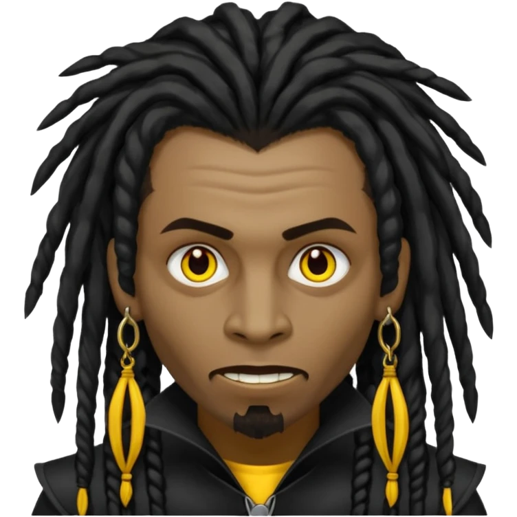 Faça um vampiro negro com dreadlocs com a ponta amarela  emoji
