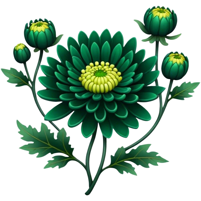 dark emerald chrysanthemum emoji