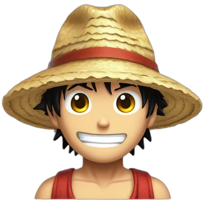 Luffy wearing a strawhat emoji