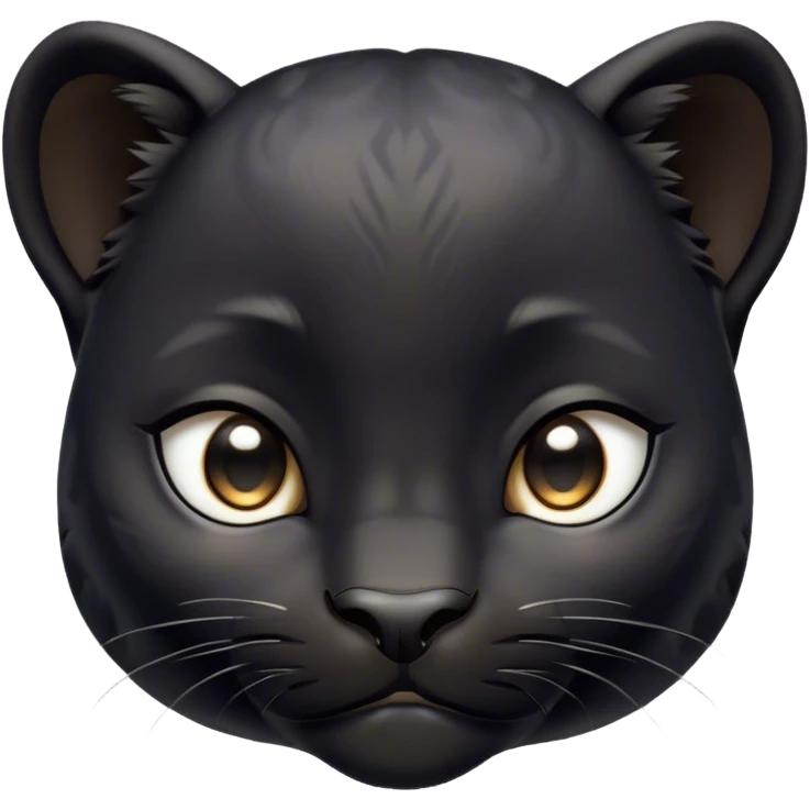 Cinematic Noble Baby black Panther Portrait Emoji, Poised with a touch of regal innocence, featuring a compact, sleek build with soft, dark fur and large, soulful eyes, Simplified yet sharp and sophisticated features, highly detailed, glowing with a gentle, mysterious glow, high shine, intelligent and endearing, stylized with an air of youthful authority, focused and attentive, soft glowing outline, capturing the essence of a tiny jungle guardian that appears ready to pounce out of the screen with effortless charm! emoji