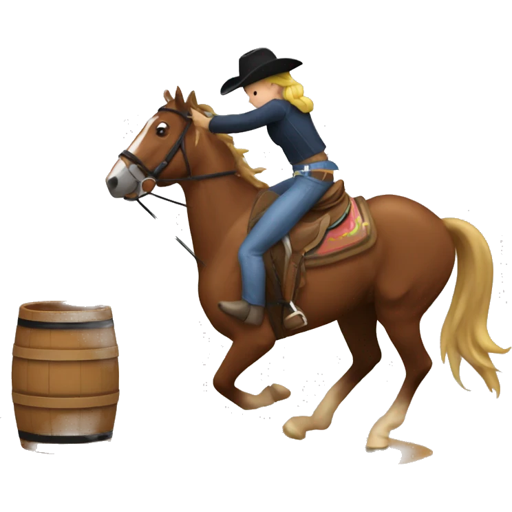 Horse and person barrel racing emoji