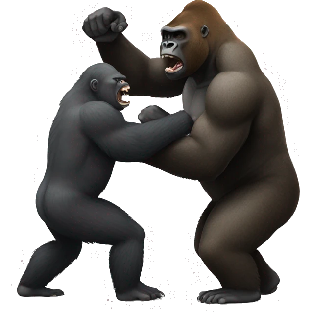 Gorilla punching a grizzly bear emoji