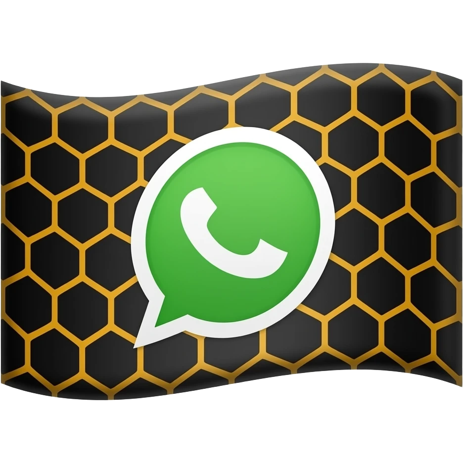 Whatsapp flag emoji orange honeycomb on a black flag emoji