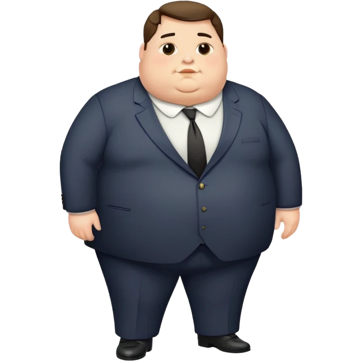 obese unattractive man in formal suit emoji