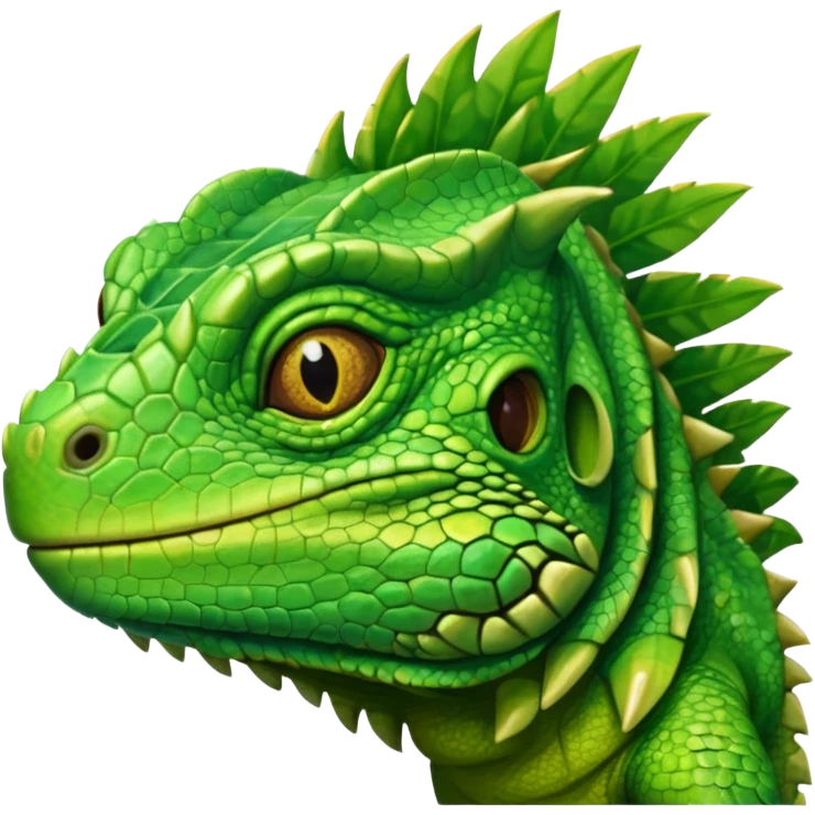 iguana's face  with the eyes that have like swirls emoji