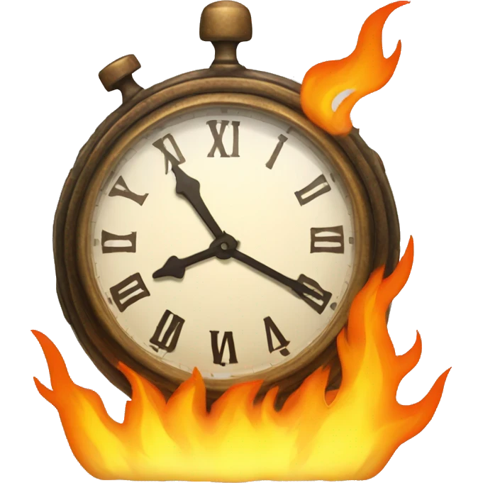 clock on fire in android style emoji