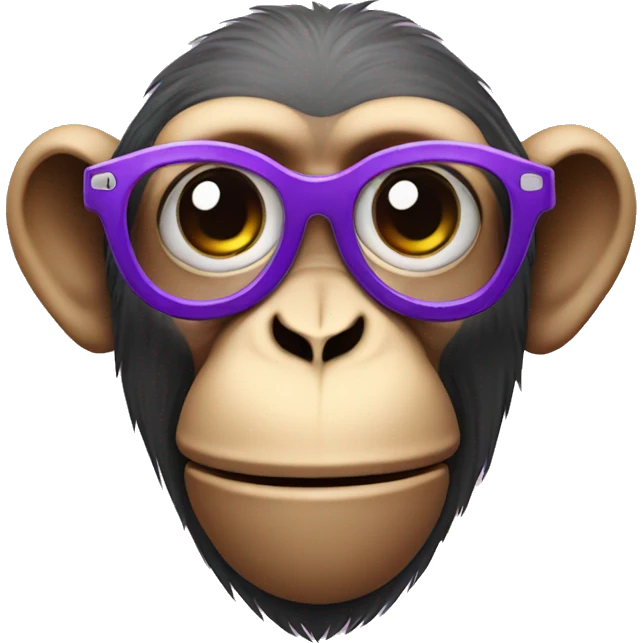 monkey wearing purple glasses  emoji