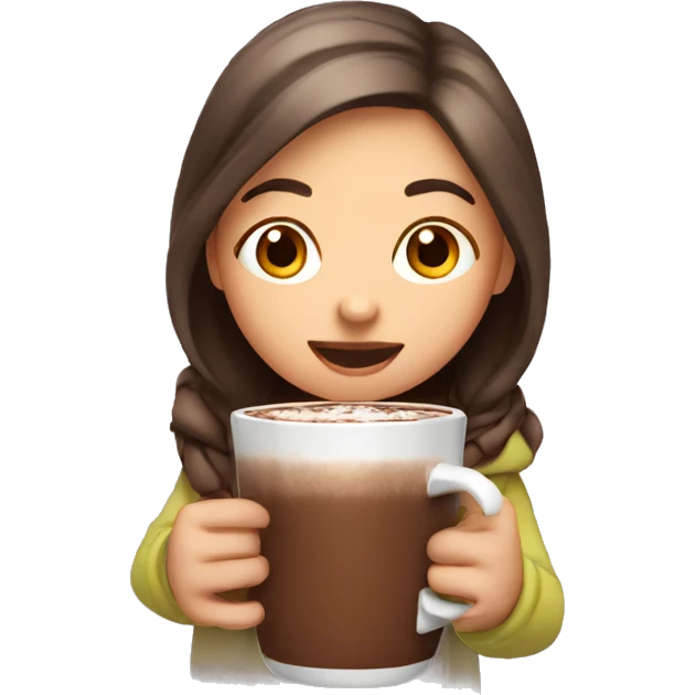 girl having hot chocolate emoji