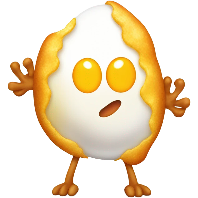 Fried egg with arms and legs emoji